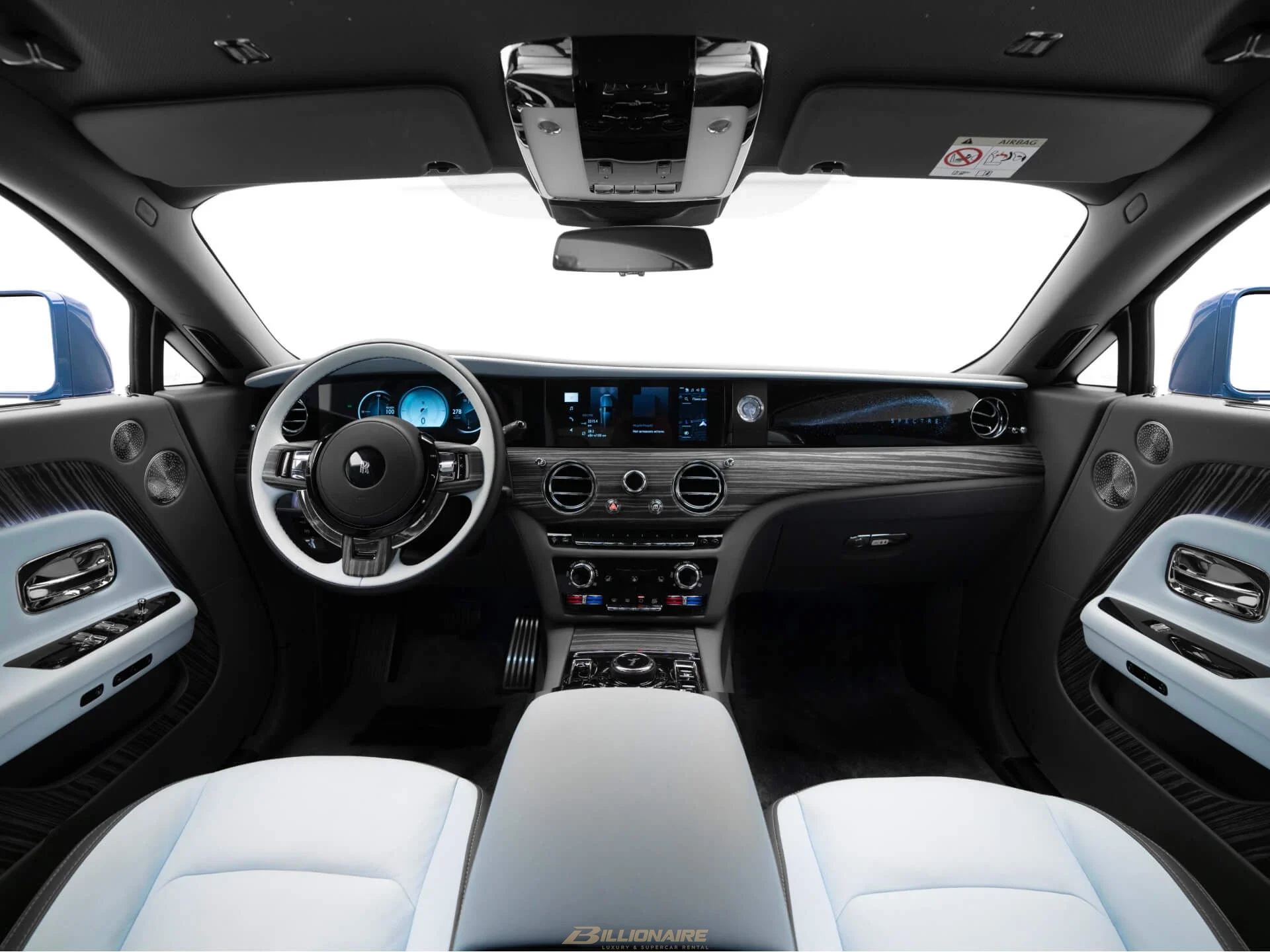 اجاره Rolls-Royce Spectre Aero Blue Two-Tone در دبی – تصویر 8